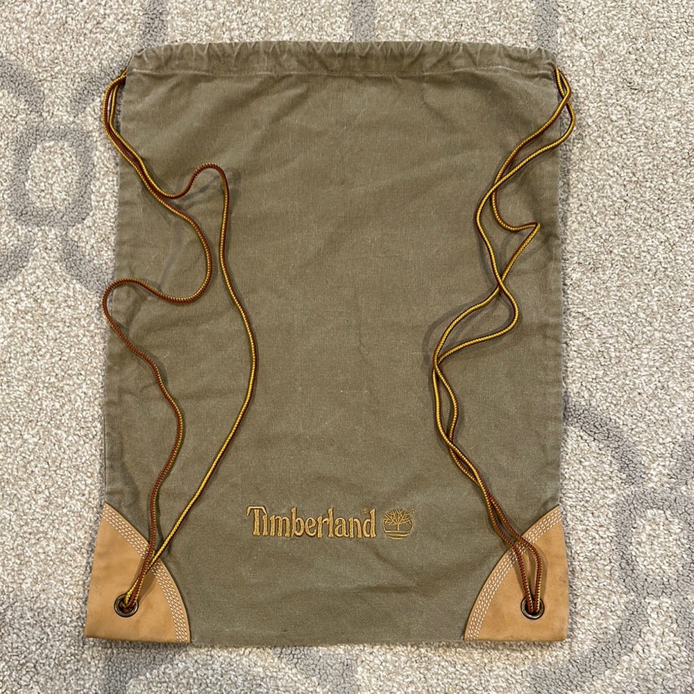 Timberland Green and Tan Backpack Durable Canvas Design